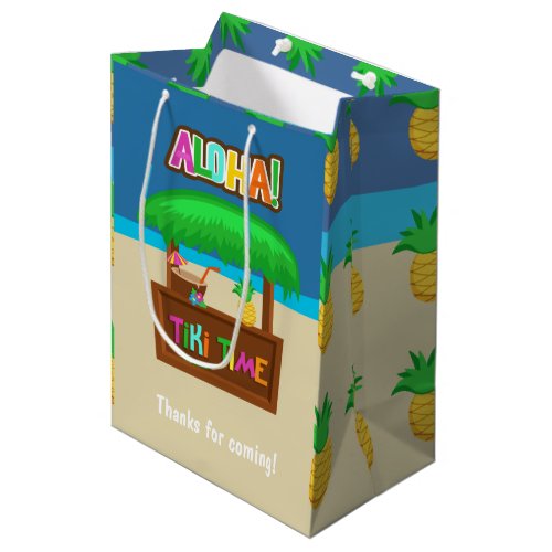 Kids Hawaiian Luau Party Guest Favor Medium Gift Bag