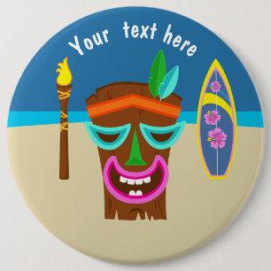 Kids Hawaiian Luau Party Personalized Button