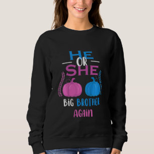 Kids He Or She Big Brother Again Gender Reveal Par Sweatshirt