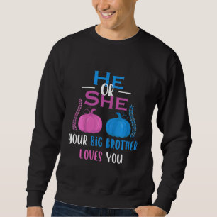 Kids He Or She Your Big Brother Loves You Gender R Sweatshirt