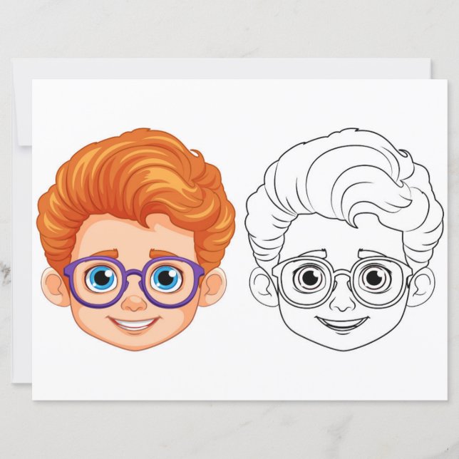 Kids head  coloring page (Front)