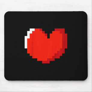 Kids Heart Pixel Art Valentines Day Love Gaming Vi Mouse Pad