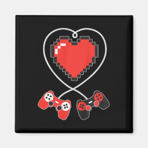 Kids Heart Pixel Art Video-game Controller Valenti Magnet