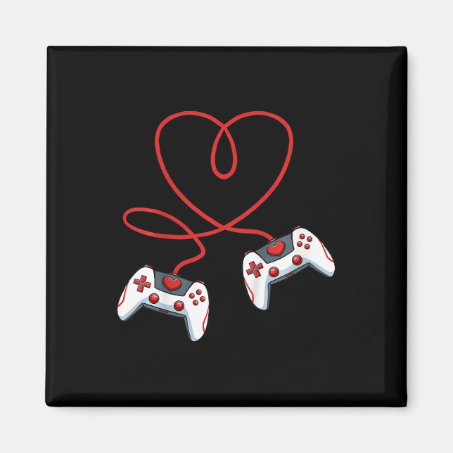 Kids Heart Video-Game Controller Valentines Day Co Magnet (Front)