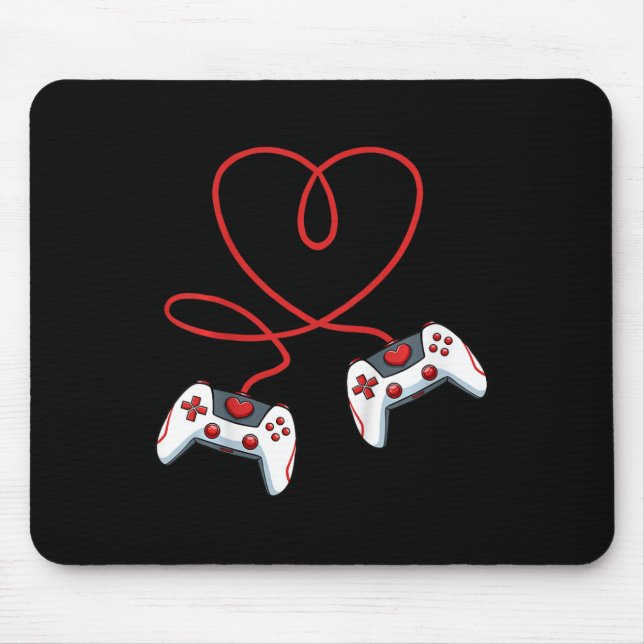 Kids Heart Video-Game Controller Valentines Day Co Mouse Pad (Front)