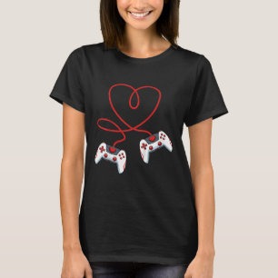 Kids Heart Video-Game Controller Valentines Day Co T-Shirt