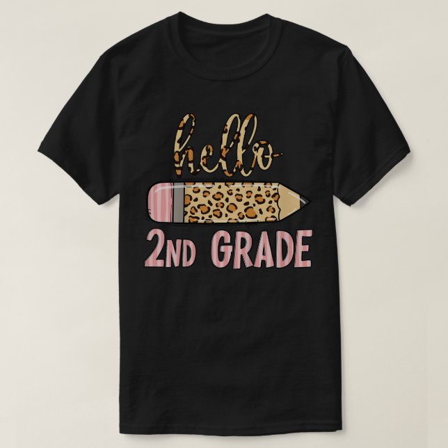 Kids Hello 2nd Grade Here I Come Pencil Back To Sc T-Shirt (Design Front)