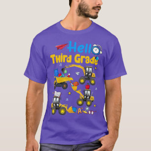 Kids Hello 3rd Grade Construction Truck Kids Back T-Shirt