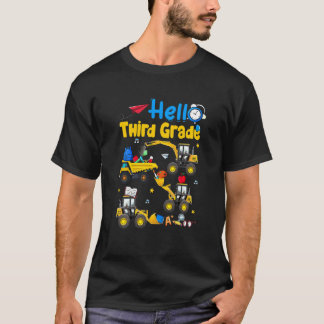 Kids Hello 3rd Grade Construction Truck Kids Back T-Shirt