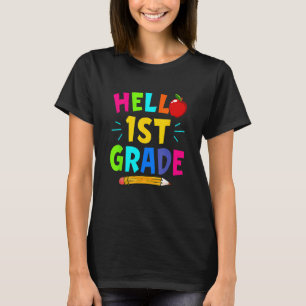 Kids Hello First Grade 1st Grade Back To School Fo T-Shirt