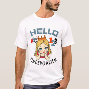 Kids Hello Kindergarten ABC Princess 123 Toddler S T-Shirt