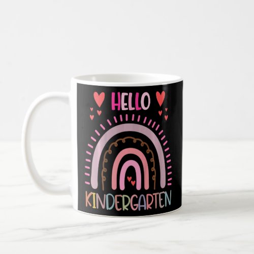 Kids Hello Kindergarten Rainbow Teachers Kids Back Coffee Mug