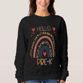 Kids Hello Pre K Rainbow Teachers Kids Back To Sch Sweatshirt