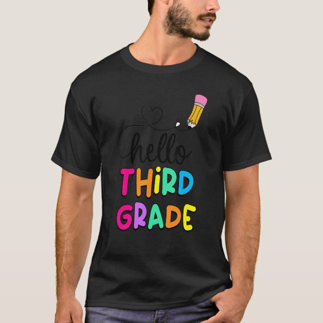 Kids Hello Third Grade Squad My First Day Of Third T-Shirt (Front)