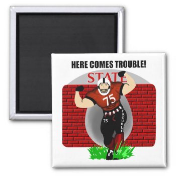 Kids Here Comes Trouble Football Magnet by Baysideimages at Zazzle