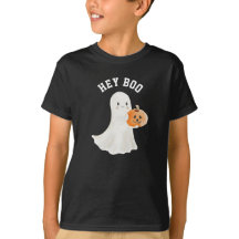 Kids Hey Boo Funny Halloween Tshirt