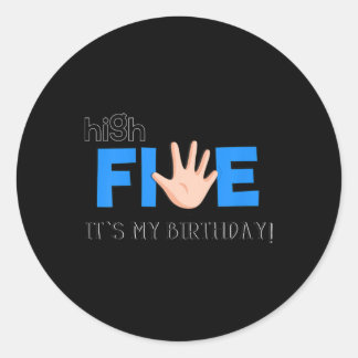 Kids High Five - Cool 5 Year Old Kids Birthday Gif Classic Round Sticker