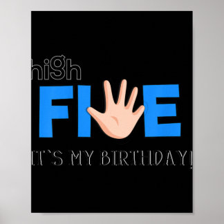 Kids High Five - Cool 5 Year Old Kids Birthday Gif Poster