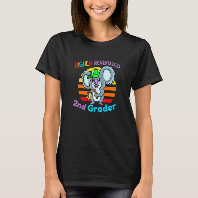 Kids Highly Koalafied 2nd Grader Back To School Ko T-Shirt (Front)