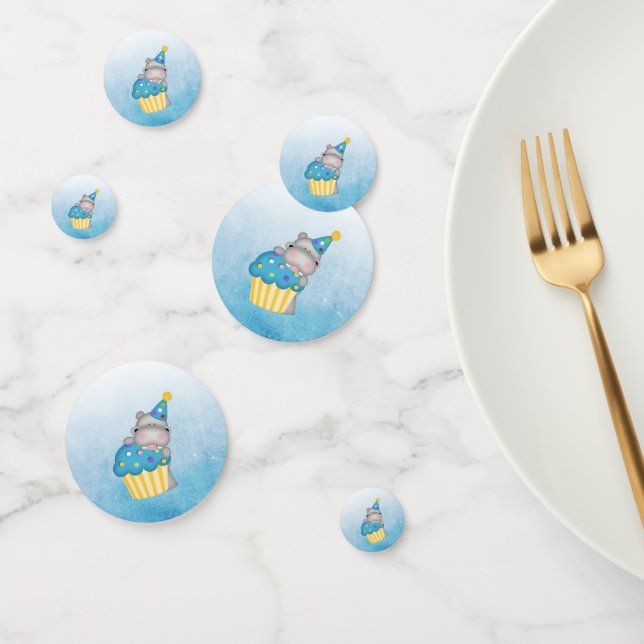 Kids Hippo Birthday Table Confetti (Group)