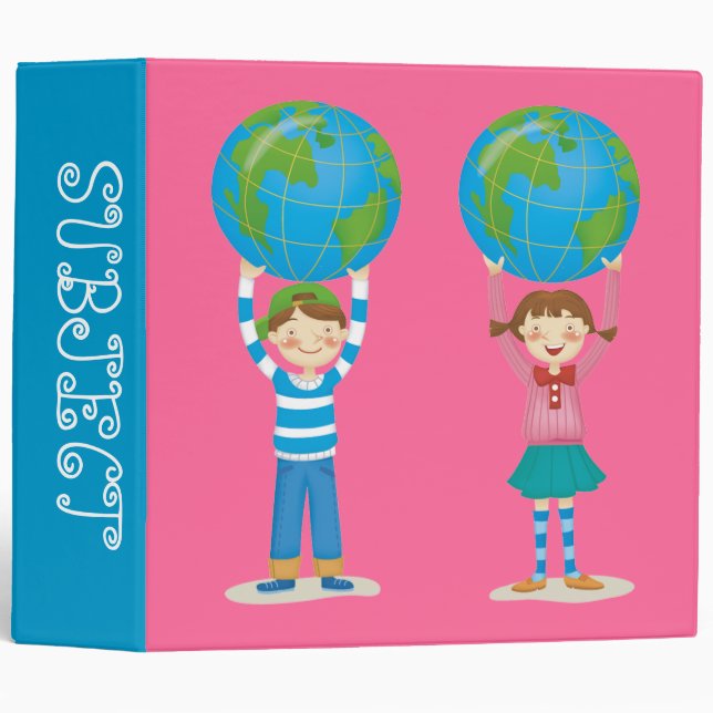 Kids Holding the Earth 3 Ring Binder (Front/Spine)
