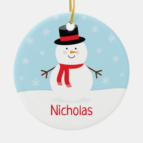 Kids Holiday Snowman Christmas Ornament