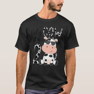 Kids Holy Cow I'm 2 Birthday Boy 2nd Cow Farm Anim T-Shirt
