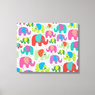 Kids home deco elephant india canvas print