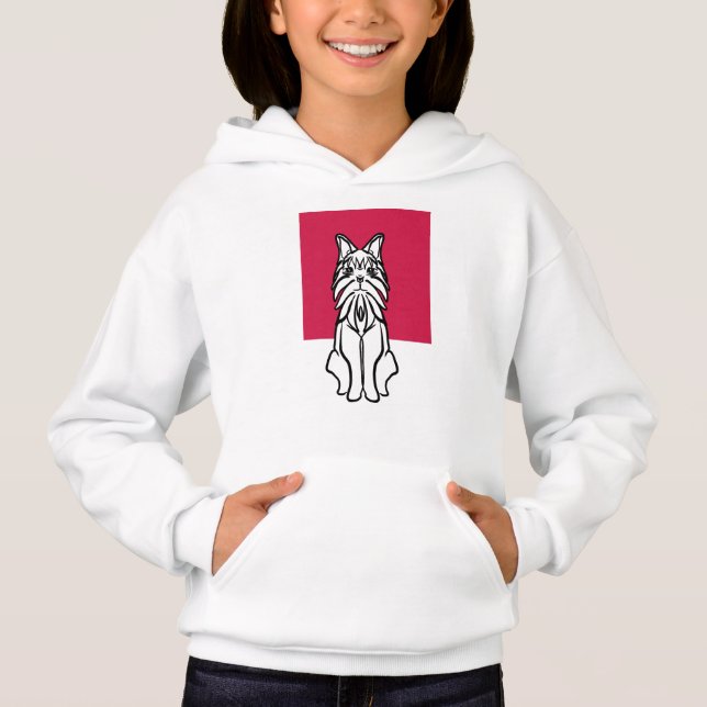 Kids Hoodie - Dog Collection - Pink Color block (Front)