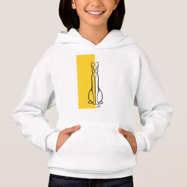 Kids Hoodie - Dog Collection - Yellow Color block (Front)