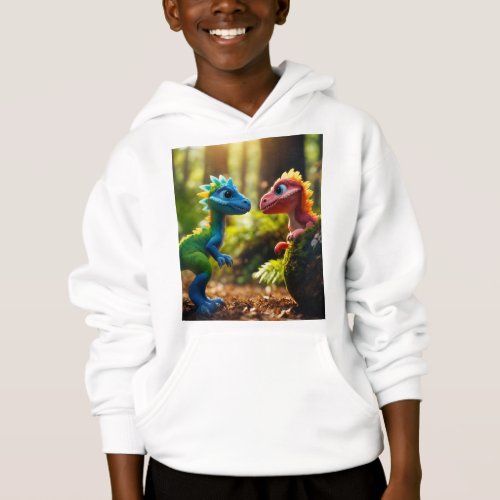 Kids hoodie with dinosaur picture