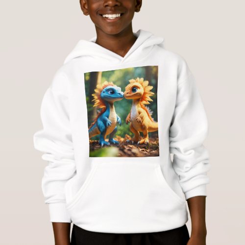 Kids hoodie with dinosaur picture