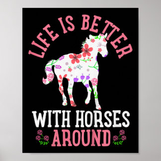 Kids Horse Horseback Riding Cute Gift  Poster