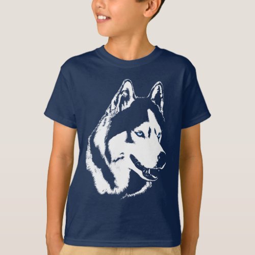 Kids Husky T_Shirt Sled Dog Kids Husky Shirts