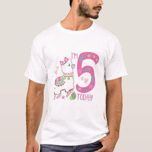 Kids I Am 5 Years Old 5Th Birthday Girl Alpaca / L T-Shirt