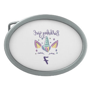 Kids I am already 7 years unicorn birthday girl T- Belt Buckle