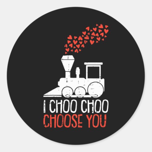 Kids I Choo Choo Choose You Valentines Day Train H Classic Round Sticker