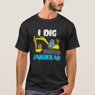 Kids I Dig Hanukkah Excavator Construction Toddler T-Shirt