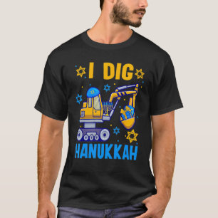 Kids I Dig Hanukkah Excavator Construction Toddler T-Shirt