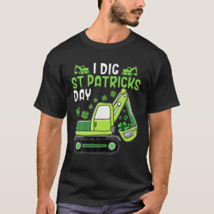 Kids I Dig St Patricks Day Construction Truck Todd T-Shirt