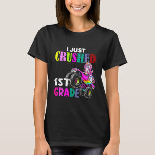 Kids I Just Crushed 1st Grade Unicorn Truck Gradua T-Shirt