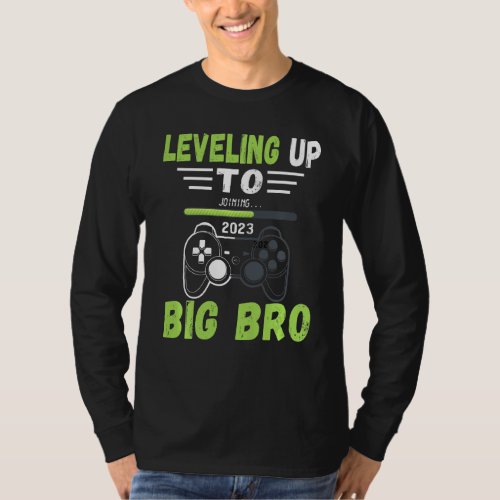 Kids I Leveled Up To Big Bro 2023 For Boys  Older T_Shirt