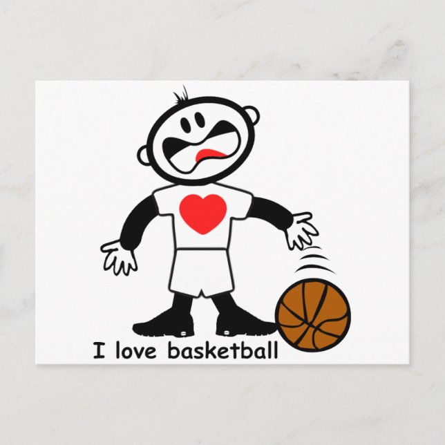 Kids I Love Basketball Postcard (Front)