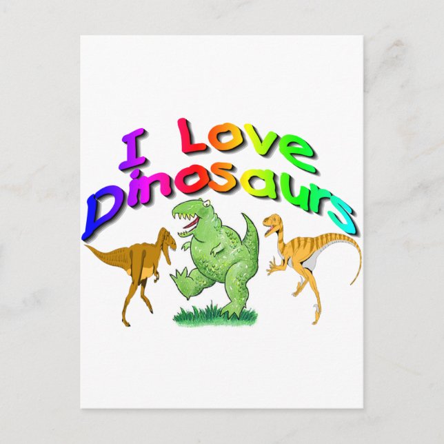 Kids "I Love Dinosaurs" gifts Postcard (Front)