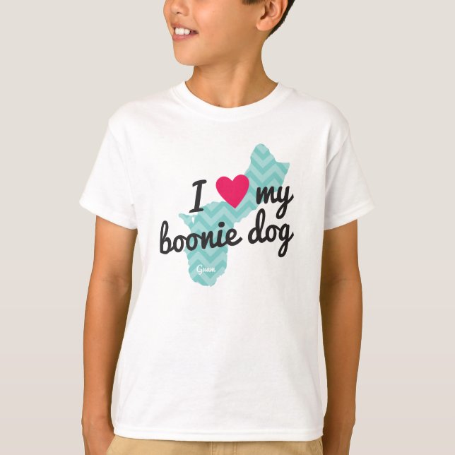 Kids' I Love My Boonie Dog Shirt (Blue) (Front)