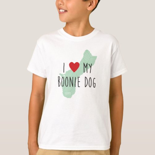Kids I Love My Boonie Dog Shirt Green