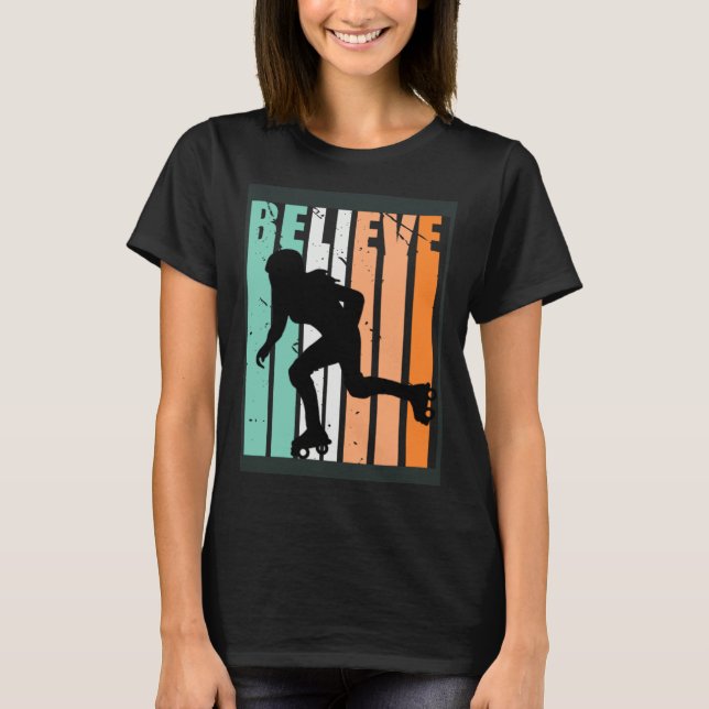 Kids I Love Roller Skating Team Believe Inline Ska T-Shirt (Front)