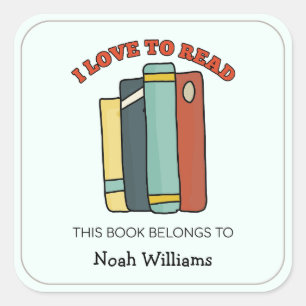 Kids "I Love to Read" Personalized Bookplates