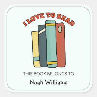 Kids "I Love to Read" Personalized Bookplates
