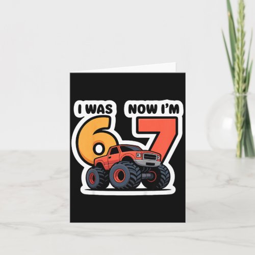Kids I Was 6 Now I’m 7 Monster Truck Birthday Boy 